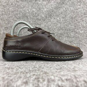 ✅Josef Seibel Brown Leather Bicycle Toe Casual Comfort Loafer Shoes Womens EU 37